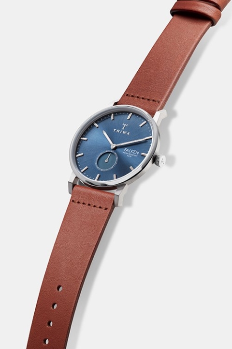 Triwa Blue Ray Falken Watch Brown Classic Silver Buckle