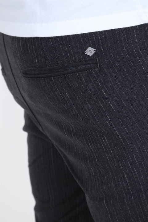 Solid Slim Truc Pinstripe Pants Dark Grey Melange