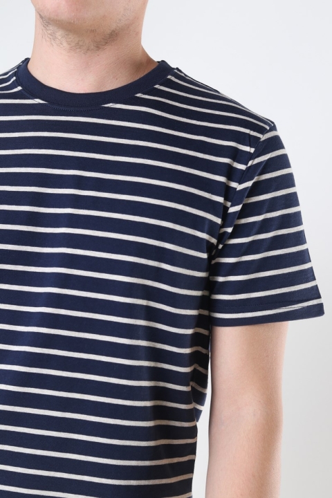 Jack & Jones Striped Tee Crewneck Navy Blazer