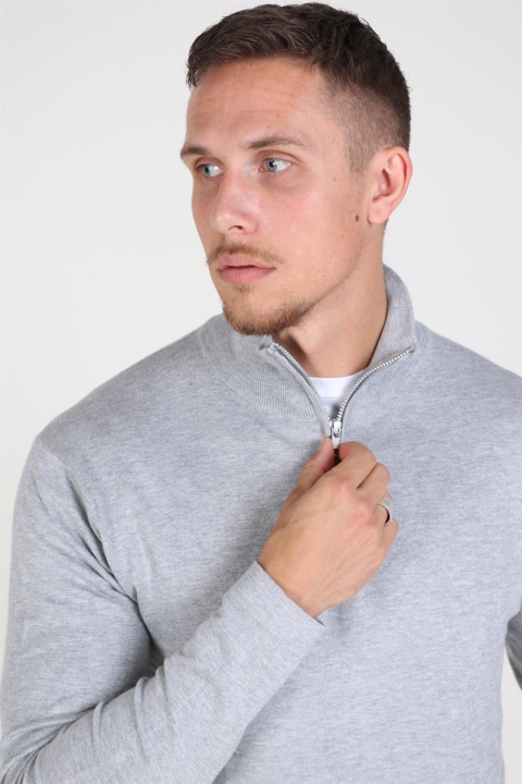 Tailored & Originals Knit - Murray Half zip Light Grey