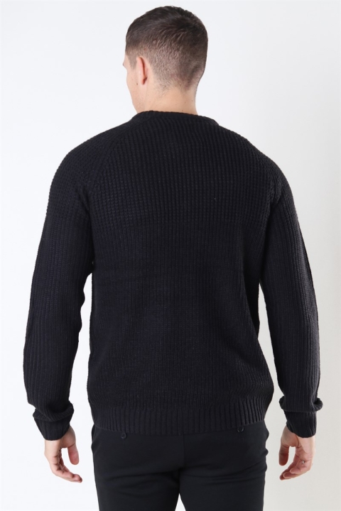 Only & Sons Kelvin 5 Struc Crew Neck Strik Black