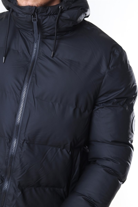 Rains Long Puffer Jacket Black