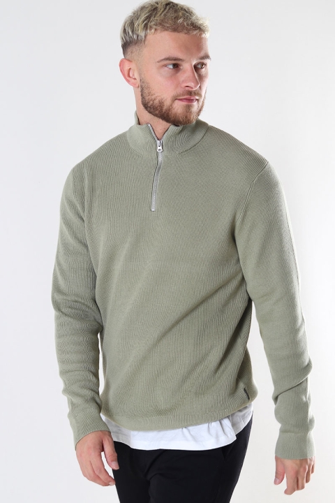 ONLY & SONS PHIL COTTON HALF ZIP KNIT Seagrass