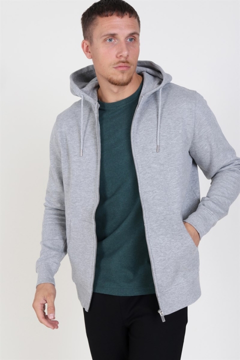 Solid Organic Morgan Zip Sweatshirts Light Grey Mel