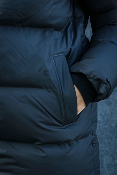 Rains Long Puffer Jacket 01 Black