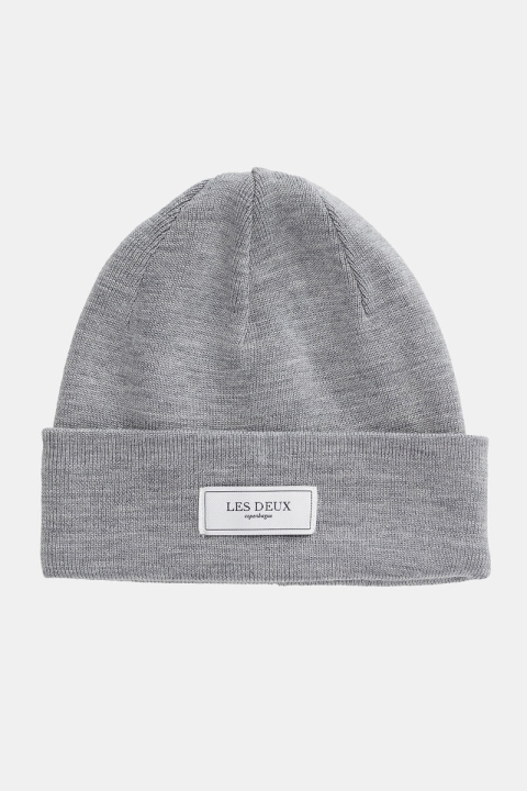 Les Deux Merino Patch Beanie Beanie Light Grey Melange