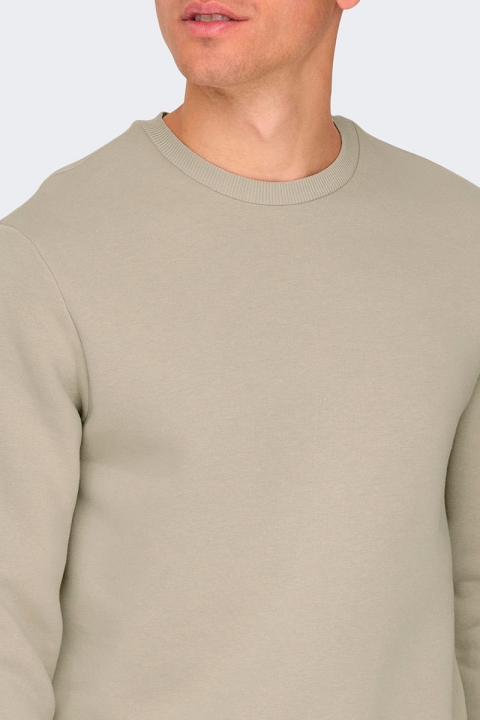 ONLY & SONS Ceres Crew Neck Sweat Silver Lining