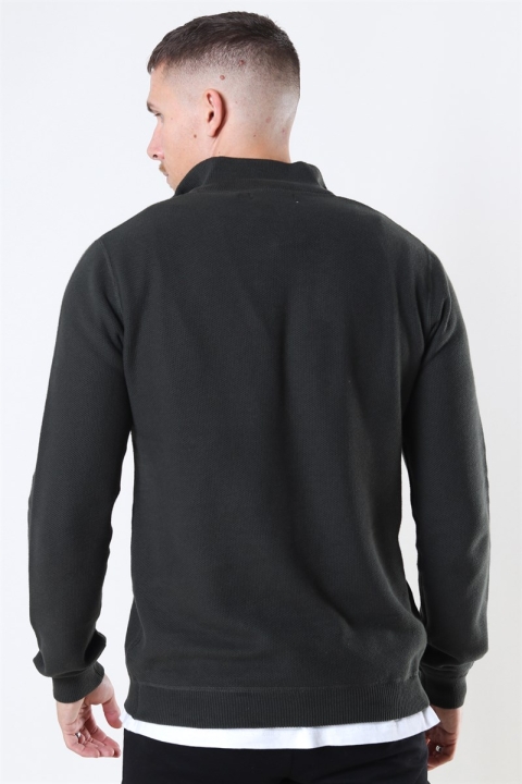 Clean Cut Copenhagen Lauritz Recycled half zip knit Bottle Melange