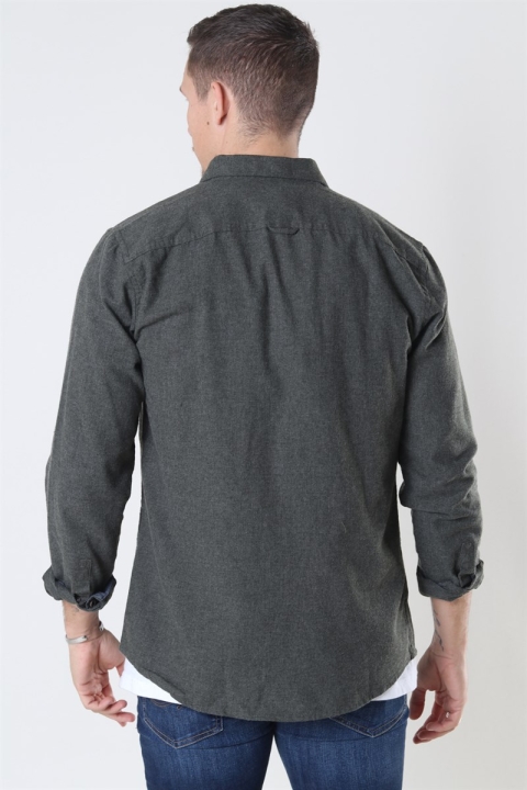 Only & Sons Edin LS Flannel Twill Shirt Deep Depths