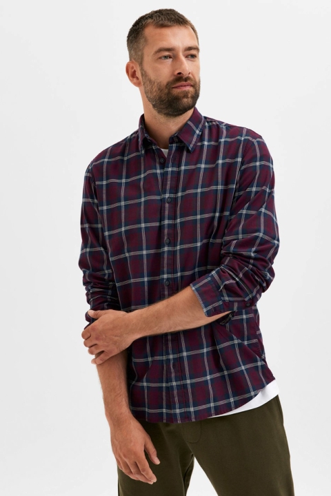 Selected SLHSLIMTRENT SHIRT LS CHECK W Winetasting Checks