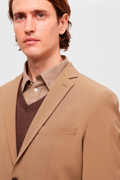 Selected Slim Liam Flex Blazer Camel