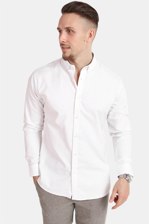 Clean Cut Oxford Plain Shirt White