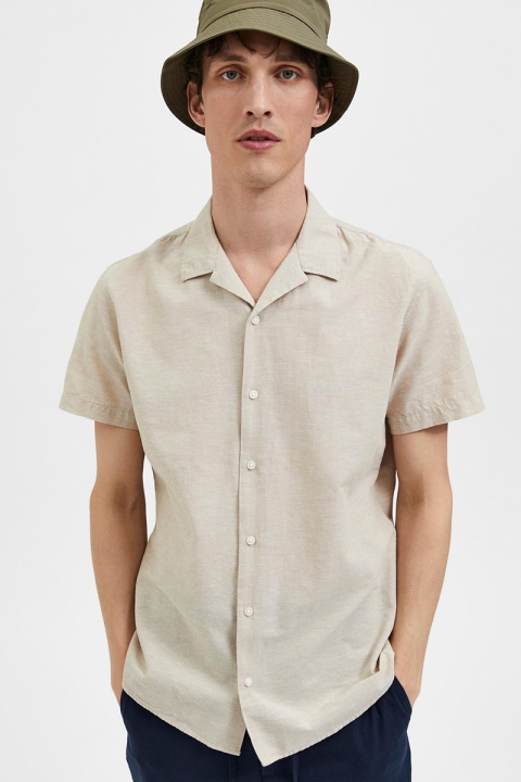 Selected SLHREGNEW-LINEN SHIRT SS RESORT W Incense
