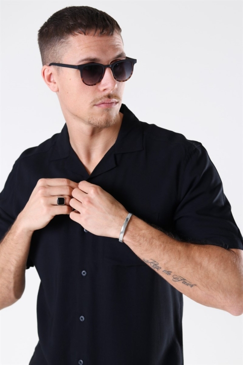Only & Sons Silo Solid Viscose Shirt Black