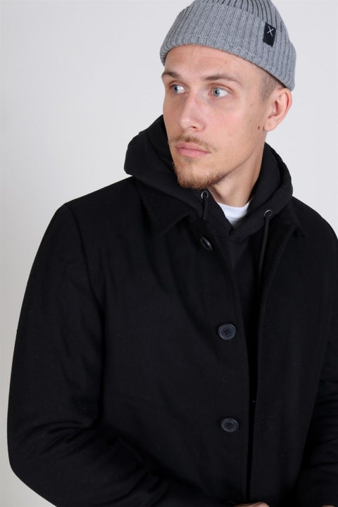 Clean Cut Halmstad Wool coat Black