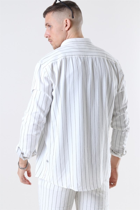 Kronstadt Johan Linen Stripe Shirt Off White