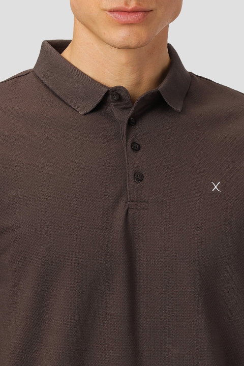 Clean Cut Copenhagen Silkeborg Stretch Polo Dark Brown