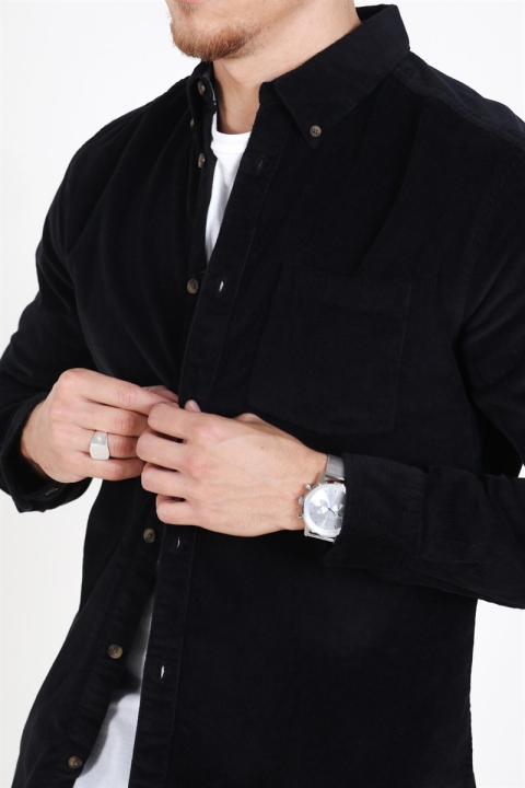 Only & Sons Georg Solid Corduroy Shirt Black