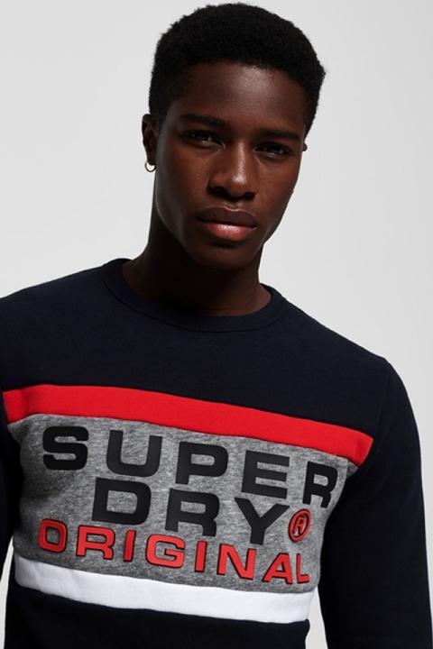 Superdry Trophy Crew Sweatshirts Navy