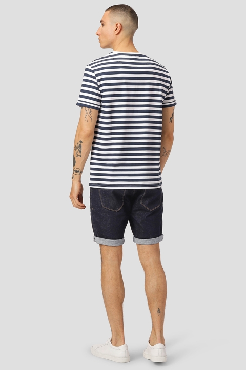 Clean Cut Copenhagen Basic Organic striped tee SS Navy