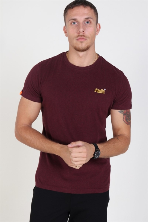 Superdry Orange Label Vintage Embroidery T-shirt Buck Burgundy Marl