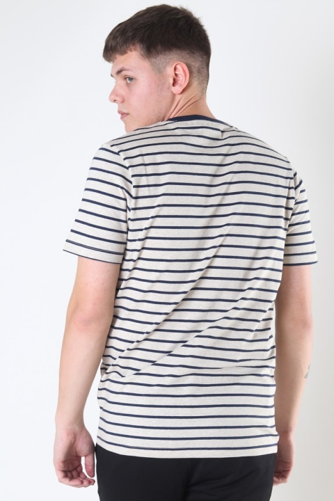 Jack & Jones Striped Tee Crewneck White Melange