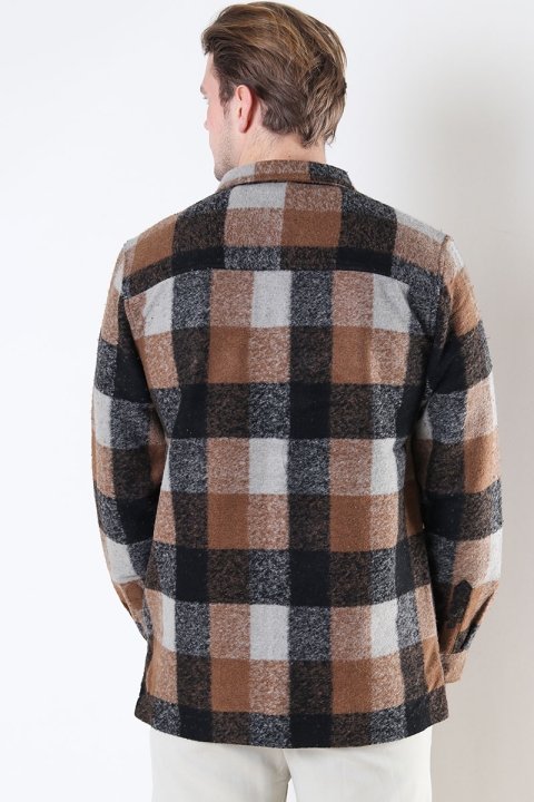 Kronstadt Kurtis Check overshirt Tobacco