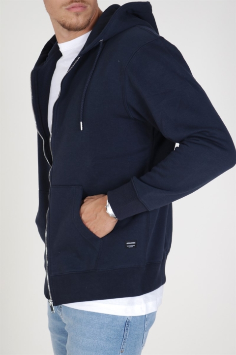 Jack & Jones Soft Sweatshirts Zip Hood Navy Blazer