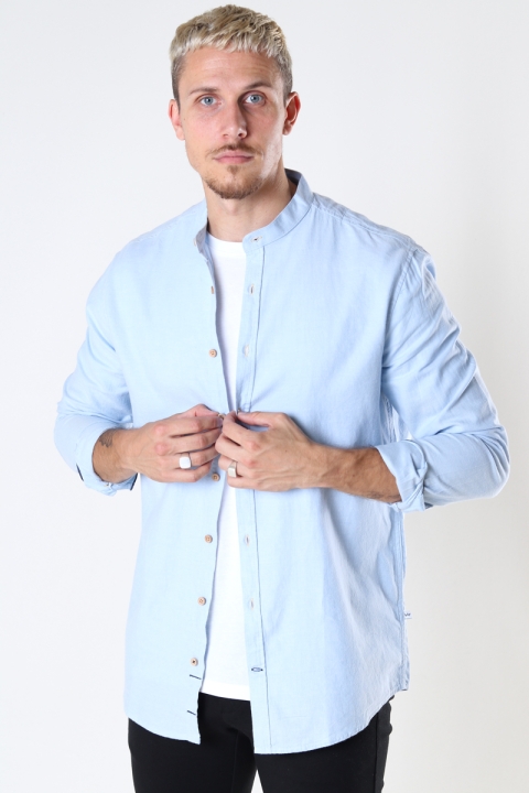 Kronstadt Dean Diego Cotton henley shirt Light Blue