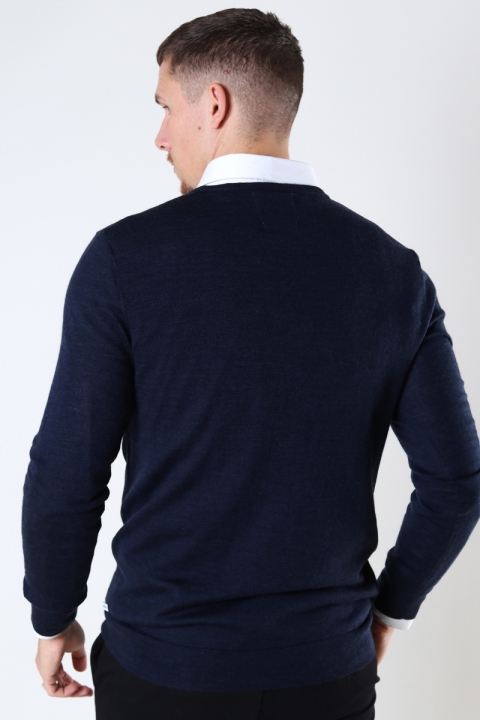 Kronstadt Johs Merino crew neck knit Dark Navy