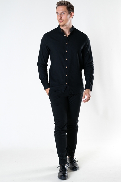 Kronstadt Dean Diego Cotton henley shirt Black