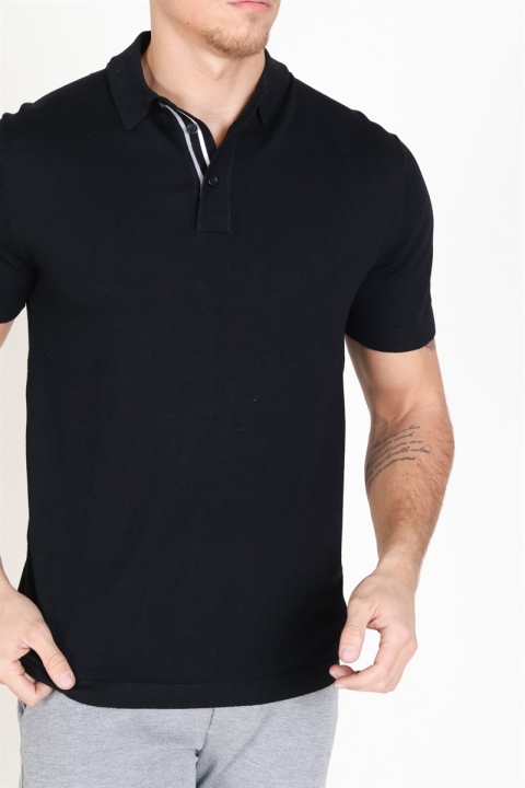 Tailored & Originals Mont Polo SS Knit Black