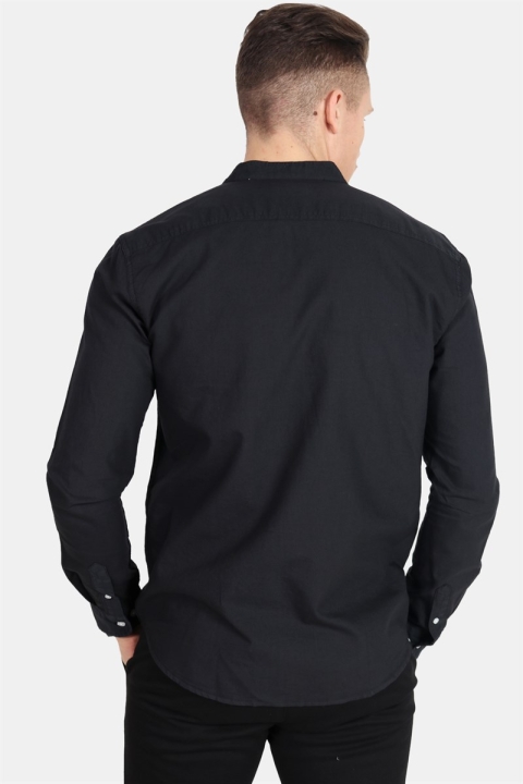 Kronstadt Johan Oxford Henley Dyed Shirt Black