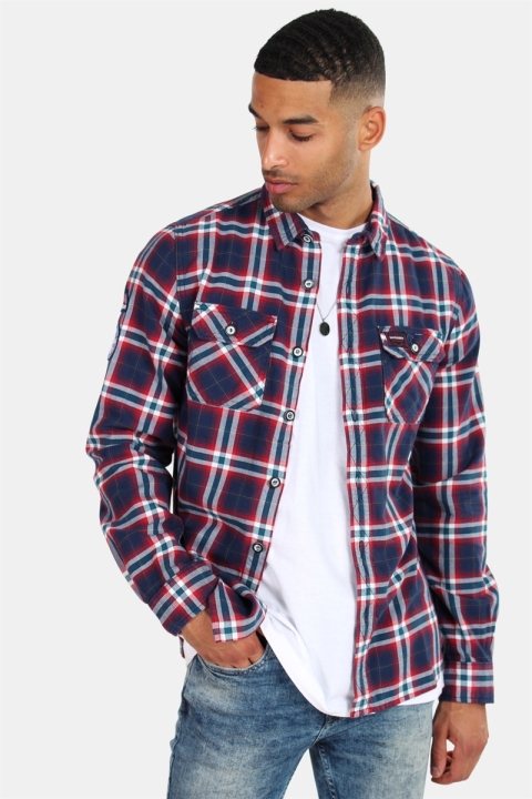 Superdry Lumberjack Lite Shirt Burgundy Horizon Check