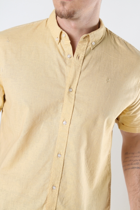 Clean Cut Copenhagen Cotton / Linnen Shirt S/S Pastel Yellow