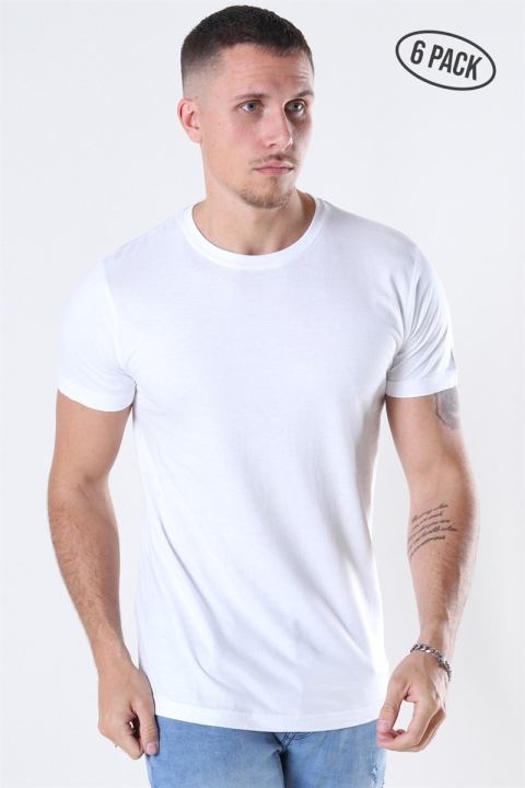 Basic Brand Cam T-shirt 6-Pack White