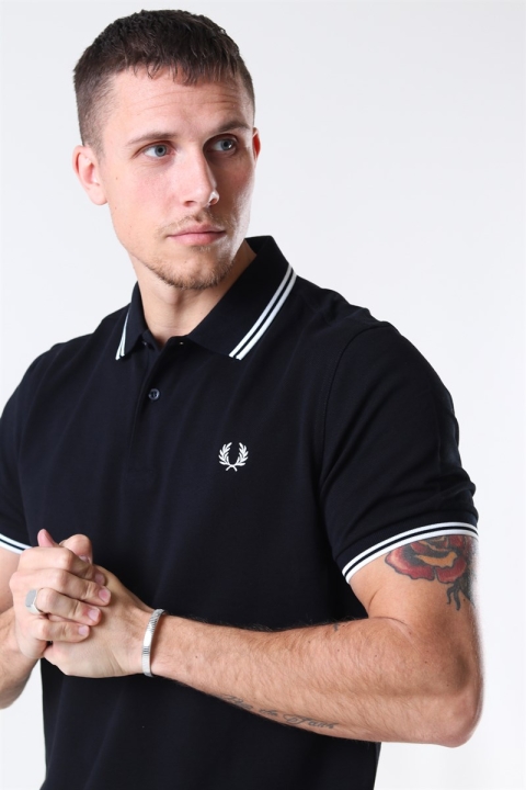 Fred Perry Twin Tipped Polo Black/Porc