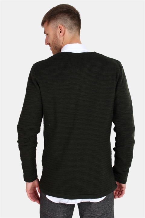 Clean Cut Aberdeen Crew Neck Knit Dark Green Melange