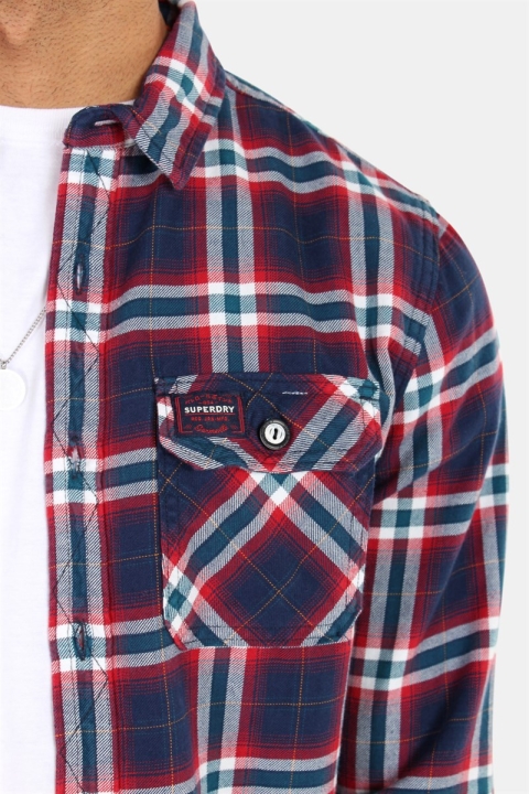 Superdry Lumberjack Lite Shirt Burgundy Horizon Check