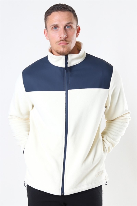 Rains Fleece Zip Puller Jakke Off White