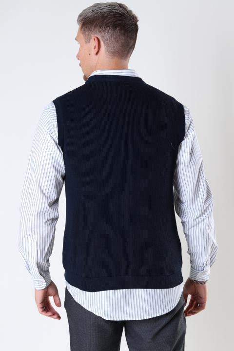 Clean Cut Copenhagen Basic Organic Knit Vest Navy