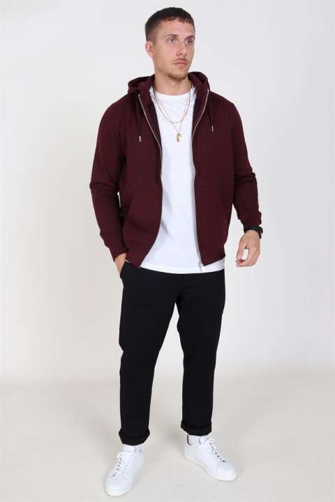 Solid Organic Morgan Zip Sweatshirts Wine Red Mel