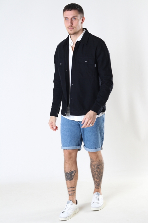ONLY & SONS ONSKENNET LIFE LS LINEN OVERSHIRT NOOS Black