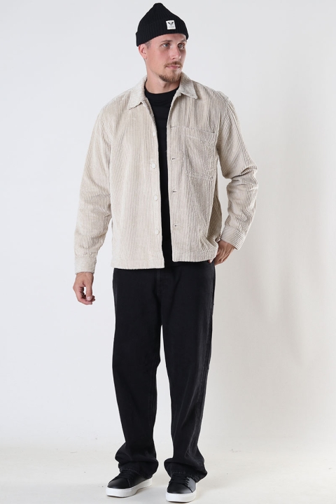 Selected Loose Jake Cord Overshirt Oatmeal