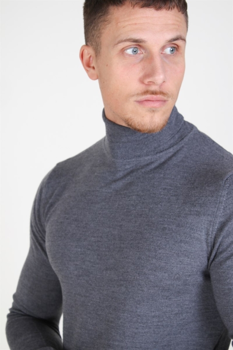 Kronstadt Johannes Merino Rullekrave Knit Anthracite