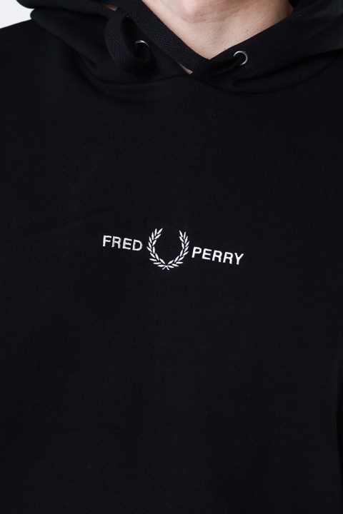 Fred Perry EMBROID HOODED SWEATSH 184 Black