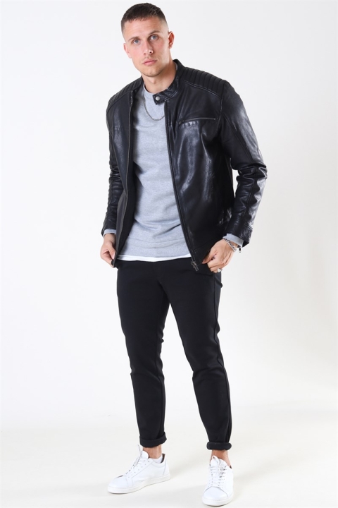 Only & Sons Fonda Leather Jacket Black