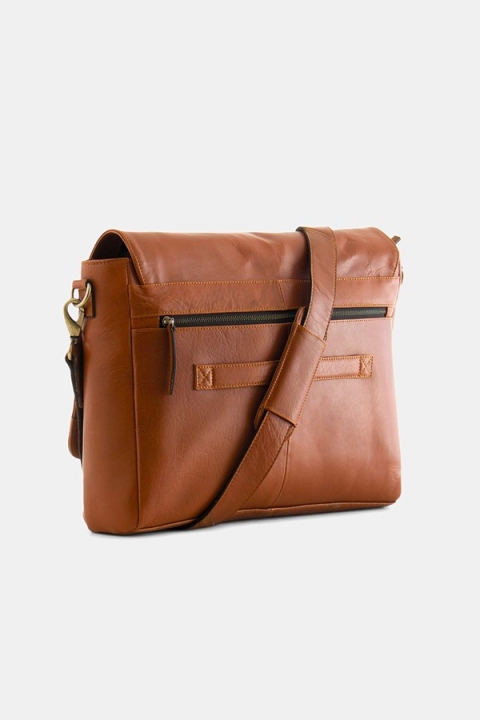 Still Nordic Clean Large Messenger 13" Cognac