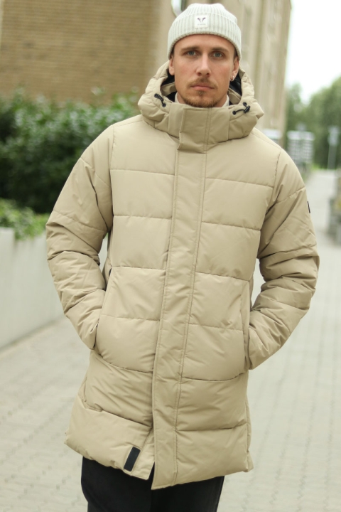 ONLY & SONS CARL LONG QUILTED COAT Chinchilla