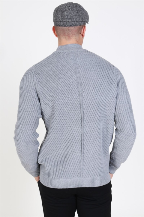 Only & Sons Roland 7 Structure Knit Medium Grey Melange